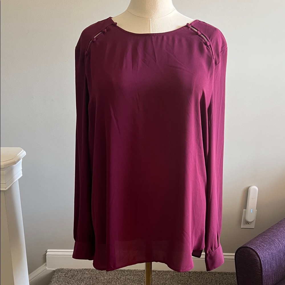 LOFT Women's Deep Purple Blouse